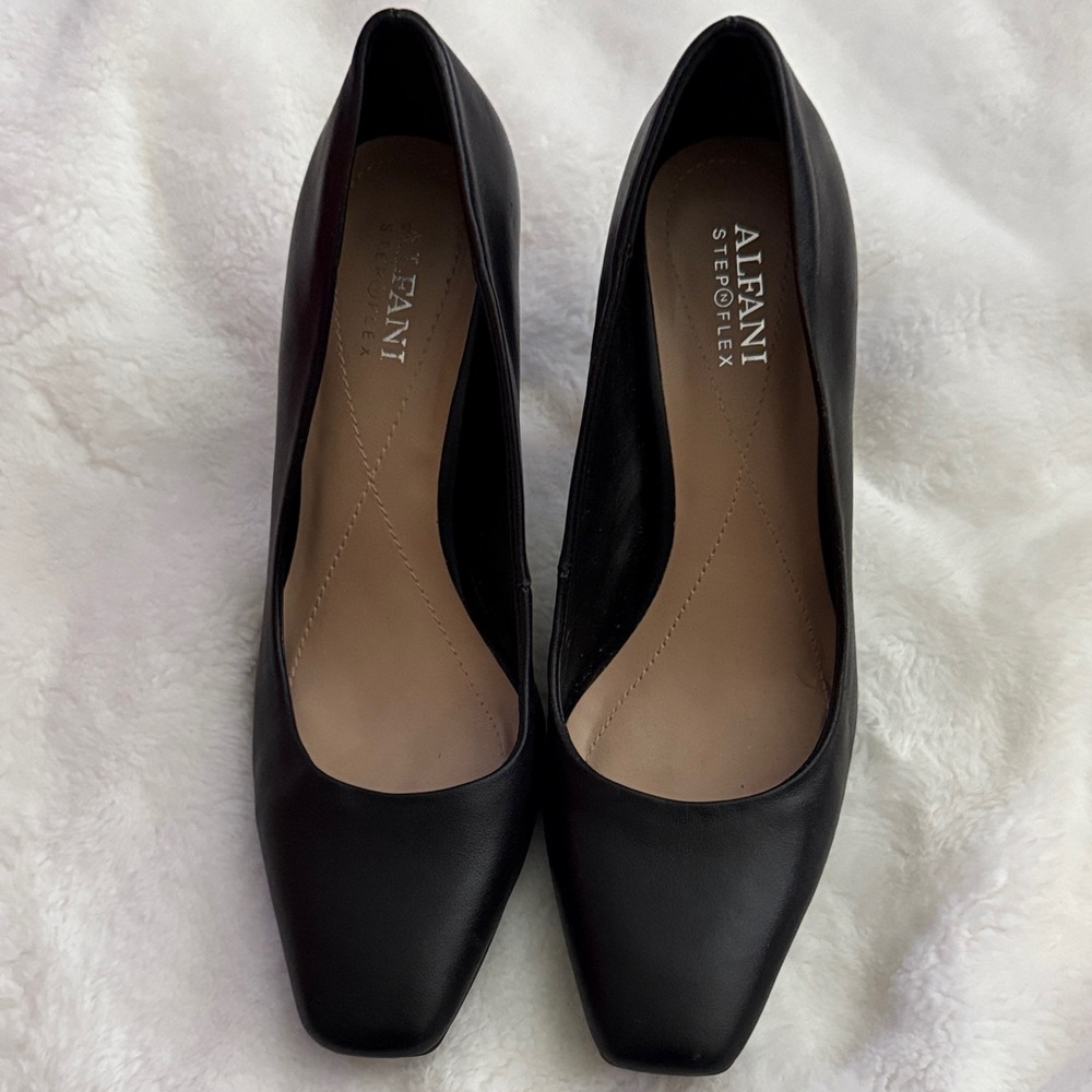 Alfani Black Square-Toe Heels